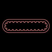 Neon strap for engine toothed belt for gear cambelt timing gas distribution mechanism red color vector illustration image flat style