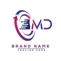 MD letter logo design. Vector logo design for business.