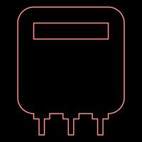Neon electric meter home electricity power counts energy measuring consumption equipment red color vector illustration image flat style