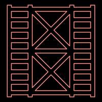 Neon scaffolding prefabricated construction frame floors two 2 red color vector illustration image flat style