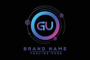 GU letter logo design. Vector logo design for business.