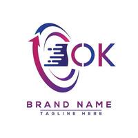 OK letter logo design. Vector logo design for business.