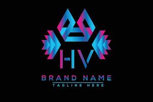 HV letter logo design. Vector logo design for business.
