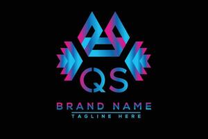 QS letter logo design. Vector logo design for business.