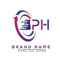 PH letter logo design. Vector logo design for business.