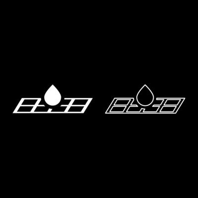 Drop on lattice rain sewage system road drain drainage flooded water on grate set icon white color vector illustration image solid fill outline contour line thin flat style