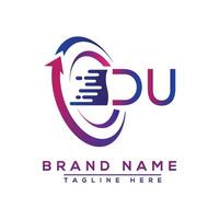 DU letter logo design. Vector logo design for business.