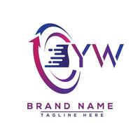 YW letter logo design. Vector logo design for business.