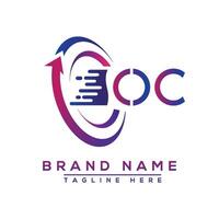 OC letter logo design. Vector logo design for business.