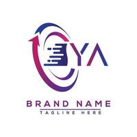 YA letter logo design. Vector logo design for business.