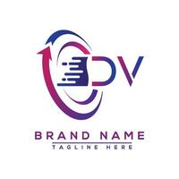 DV letter logo design. Vector logo design for business.