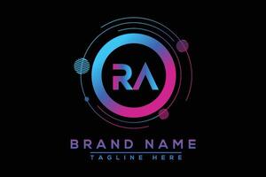 Blue RA letter logo design. Vector logo design for business.