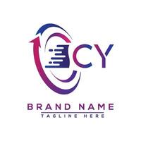 CY letter logo design. Vector logo design for business.