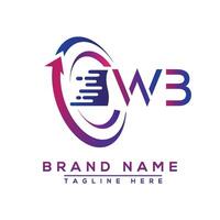 WB letter logo design. Vector logo design for business.