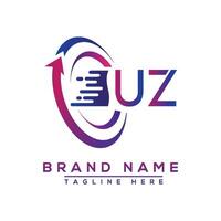 UZ letter logo design. Vector logo design for business.