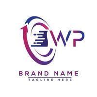 WP letter logo design. Vector logo design for business.