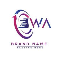 WA letter logo design. Vector logo design for business.