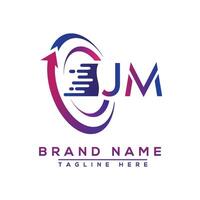 JM letter logo design. Vector logo design for business.