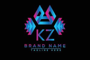 KZ letter logo design. Vector logo design for business.