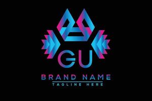 GU letter logo design. Vector logo design for business.