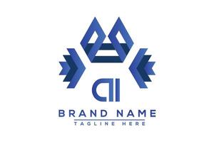 Letter AI Blue logo design. Vector logo design for business.