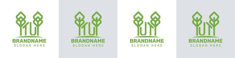 letras tu y Utah invernadero logo, para negocio relacionado a planta con tu o Utah iniciales vector