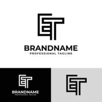 Modern Initials ET Logo, suitable for business with ET or TE initials vector