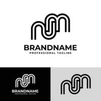 Modern Initials NM Logo, suitable for business with NM or MN initials vector