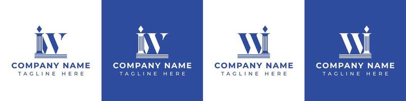 Letters IW and WI Pillar Logo, suitable for business with IW and WI related to Pillar vector