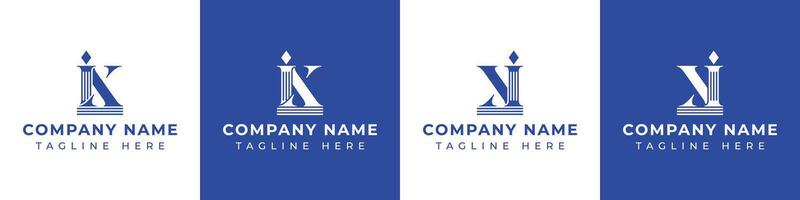 Letters IX and XI Pillar Logo, suitable for business with IX and XI related to Pillar vector