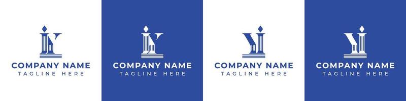 Letters IY and YI Pillar Logo, suitable for business with IY and YI related to Pillar vector