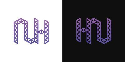 letras hn y Nueva Hampshire polígono logo, adecuado para negocio relacionado a polígono con hn o Nueva Hampshire iniciales vector