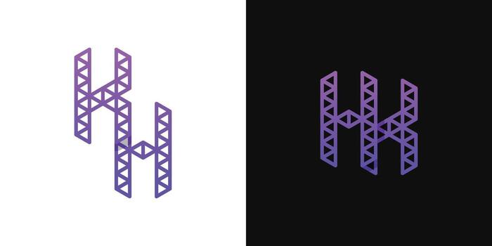 Letters HK and KH Polygon Logo, suitable for business related to polygon with HK or KH initials vector