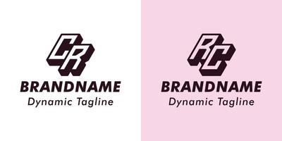 Letters CR and RC 3D Monogram Logo, Suitable for business with CR or RC initials vector