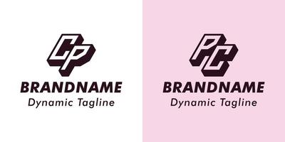 Letters CP and PC 3D Monogram Logo, Suitable for business with CP or PC initials vector