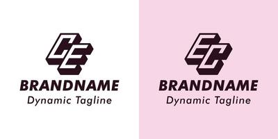Letters CE and EC 3D Monogram Logo, Suitable for business with CE or EC initials vector