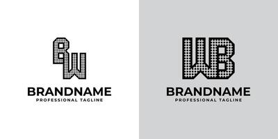 Letters BW and WB Dot Monogram Logo, Suitable for business with BW or WB initials vector