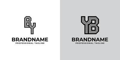Letters BY and YB Dot Monogram Logo, Suitable for business with BY or YB initials vector