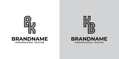 Letters BK and KB Dot Monogram Logo, Suitable for business with BK or KB initials vector