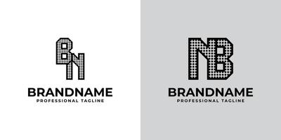 Letters BN and NB Dot Monogram Logo, Suitable for business with BN or NB initials vector