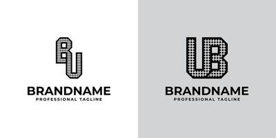 Letters BU and UB Dot Monogram Logo, Suitable for business with BU or UB initials vector