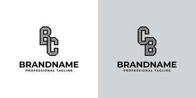 Letters BC and CB Dot Monogram Logo, Suitable for business with BC or CB initials vector
