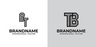 Letters BT and TB Dot Monogram Logo, Suitable for business with BT or TB initials vector