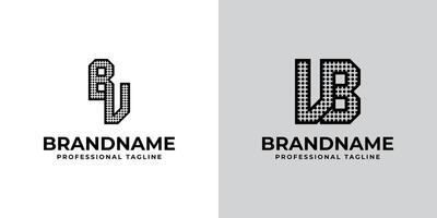 Letters BV and VB Dot Monogram Logo, Suitable for business with BV or VB initials vector