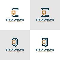 Elegant Letters CQ and QC Monogram Logo, suitable for business with CQ or QC initials vector