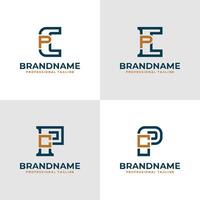 Elegant Letters CP and PC Monogram Logo, suitable for business with CP or PC initials vector