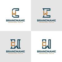 Elegant Letters CW and WC Monogram Logo, suitable for business with CW or WC initials vector