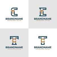 Elegant Letters CT and TC Monogram Logo, suitable for business with CT or TC initials vector