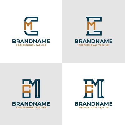Elegant Letters CM and MC Monogram Logo, suitable for business with CM or MC initials