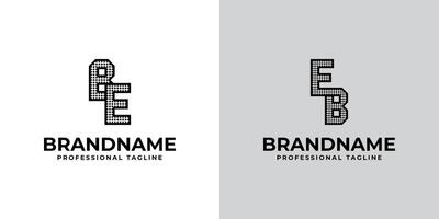 Letters BE and EB Dot Monogram Logo, Suitable for business with BE or EB initials vector